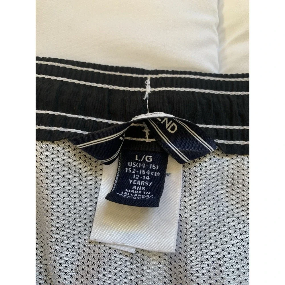LANDS' END Boys Size‎ Large 12-14 Swim Trunks Suit Mesh Lining Black Swimsuit
